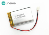 Prismatic Silver Lithium Polymer Battery GPS Tracker 550mAh 3.7V 552540