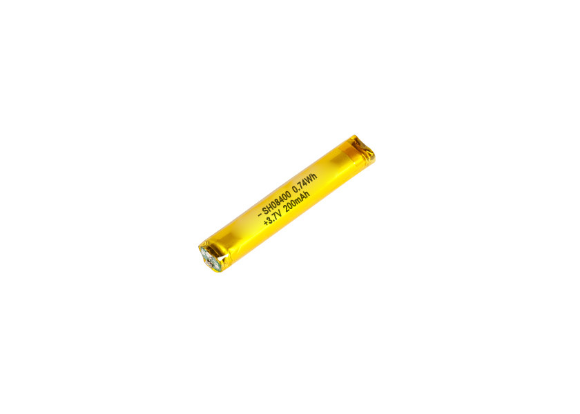 Wearable Devices Lithium Cylindrical Batteries , 08400 3.7V 210mAh Cylindrical Battery Pack