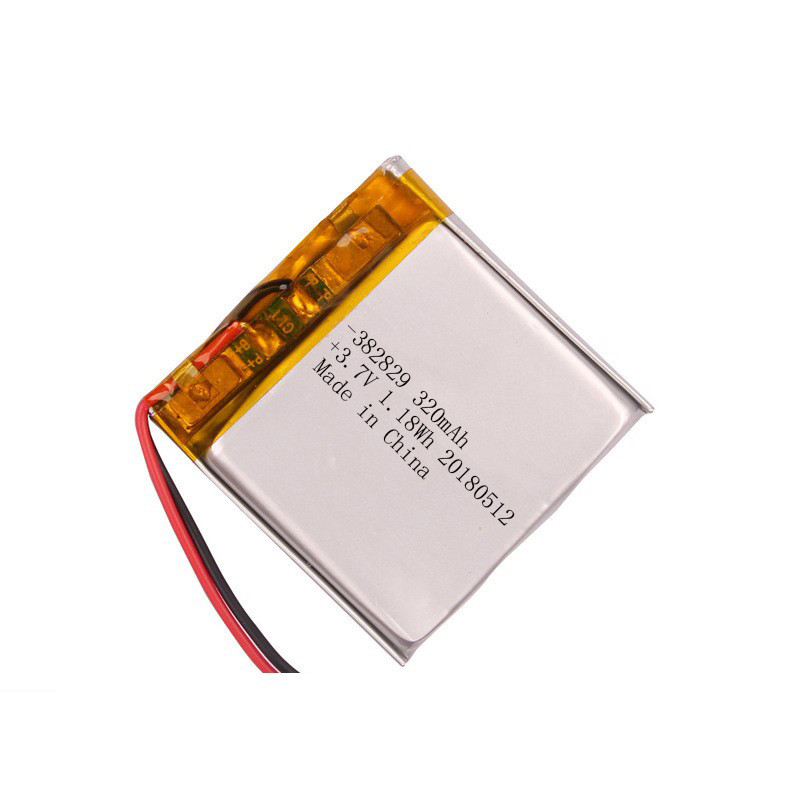 382829 3.7V Custom Lithium Polymer Battery 320mAh with PCM Wire Connector Molex 51021-0200