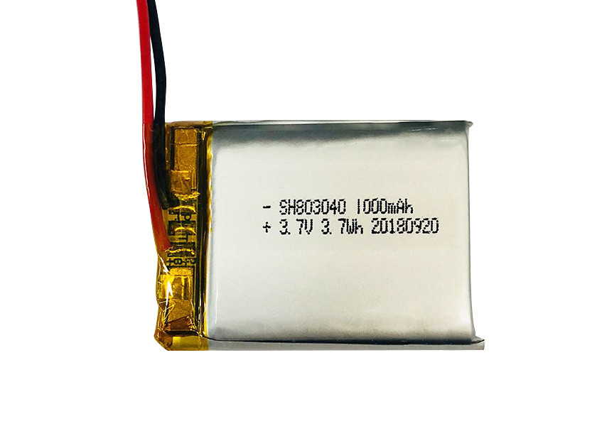 803040 Small 3.7V Rechargeable Battery 3.7Wh 1000mAh With JST-PH-2P Connector