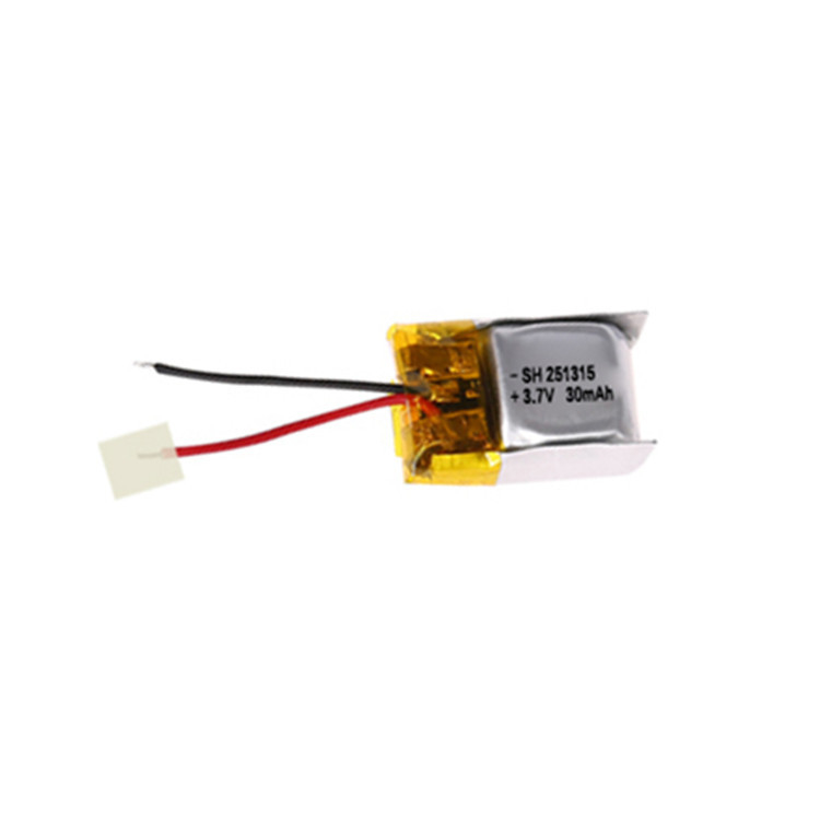 251315 3.7V 30mAh Wearable Rechargeable Battery 2.5*13*16.5mm Max Battery Size